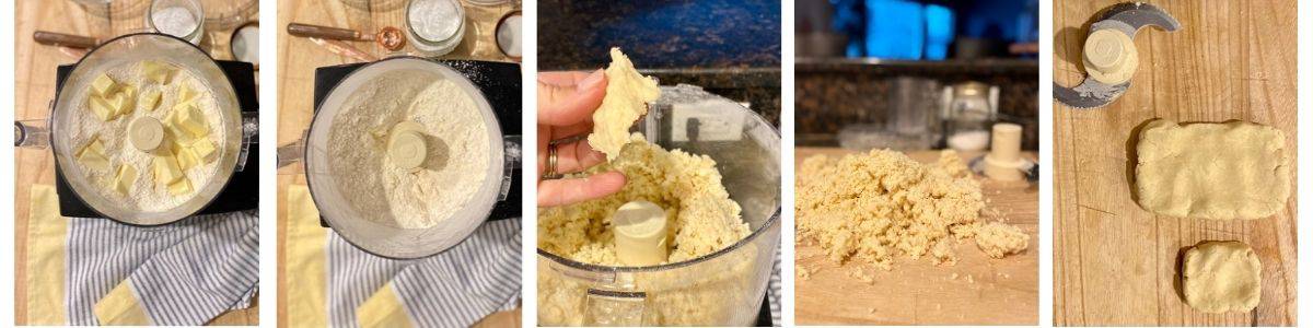 5 steps of making dough in food processor