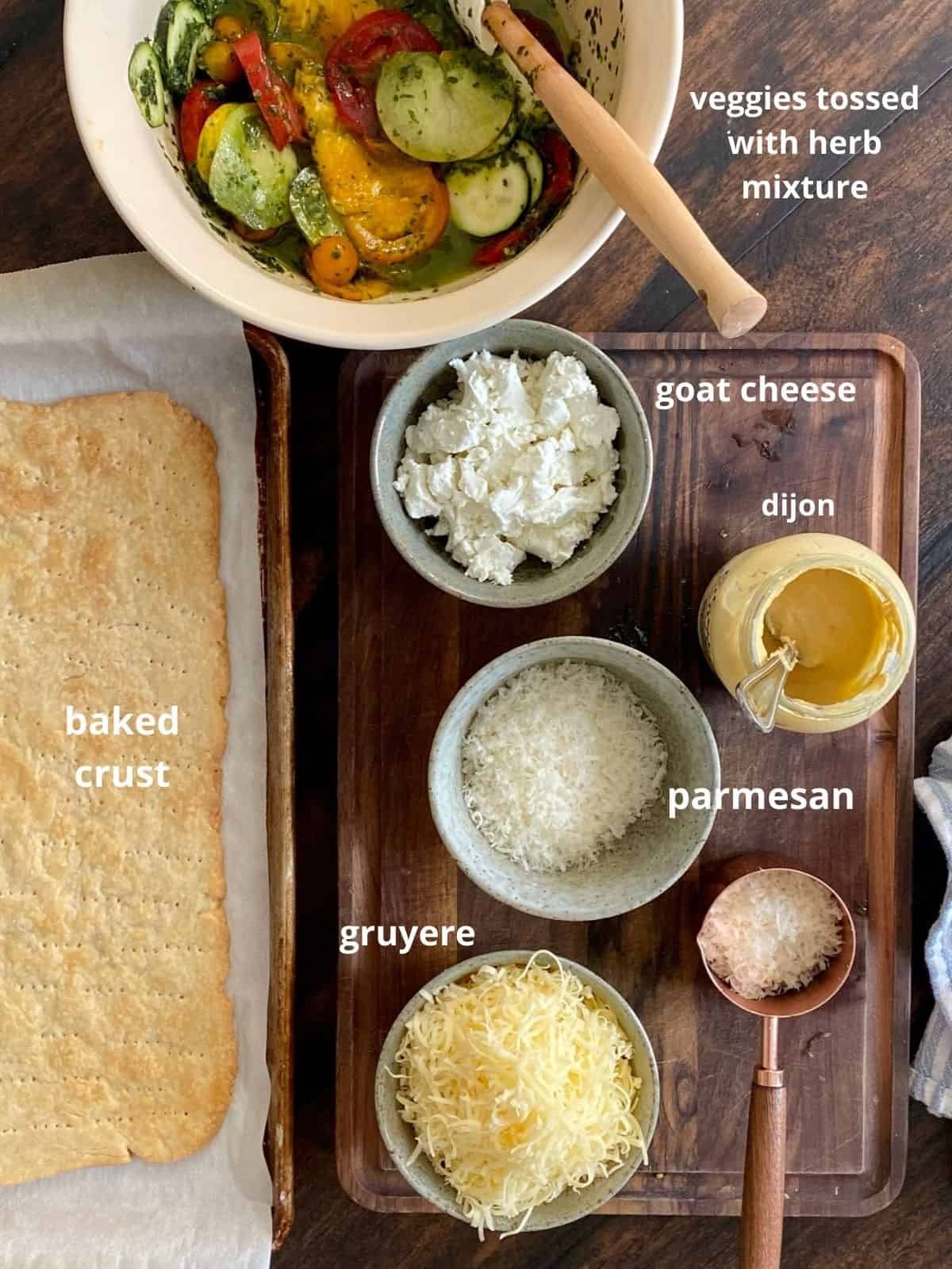 ingredients for garden tart
