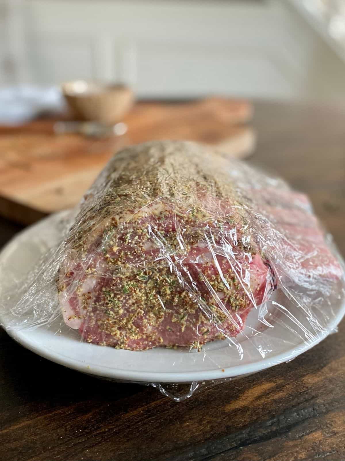 covered pork rib roast